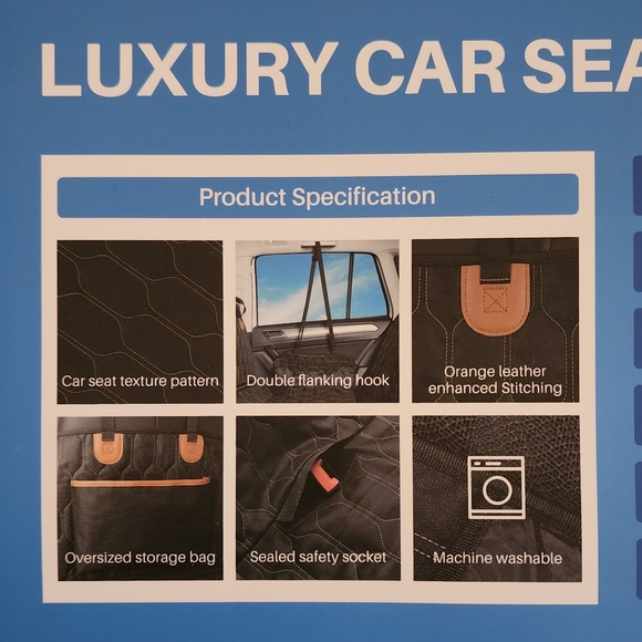 Dog Luxury Car SUV 4 in 1 Seat Cover Scratch Proof Pet Car Seat Belt GEGD093AB - Picture 7 of 13